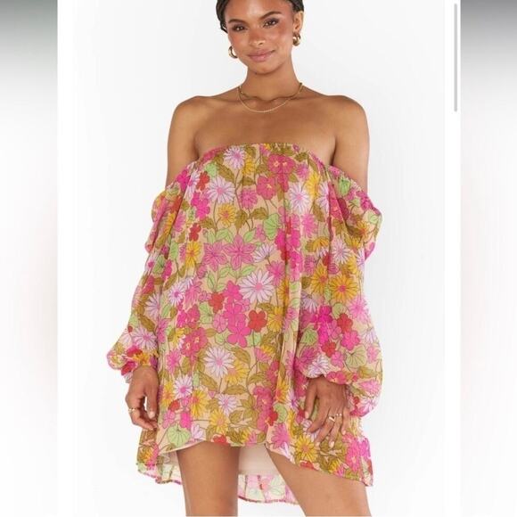 Show Me Your MuMu Carnaby Floral Briar Pink Mini Dress Women’s Size Small - Picture 2 of 8